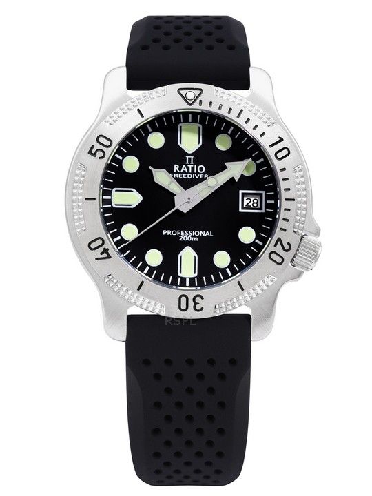 Ratio FreeDiver Professional Sapphire Black Dial Kvartsi RTF021 200M miesten kello