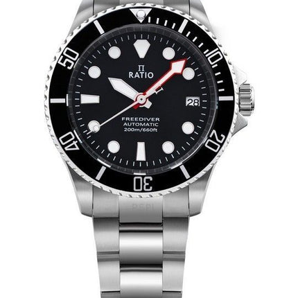 Ratio FreeDiver Sapphire ruostumaton teräs musta kellotaulu automaattinen RTF041 200M miesten kello