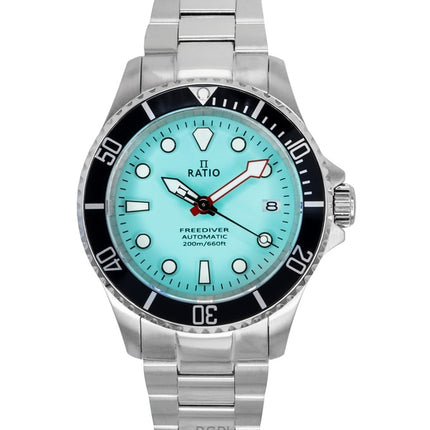 Suhde FreeDiver Sapphire ruostumaton teräs Tiffany Blue kellotaulu automaattinen RTF042 200M miesten kello