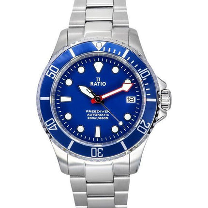 Ratio FreeDiver Sapphire ruostumaton teräs sininen kellotaulu automaattinen RTF043 200M miesten kello