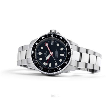 Suhde FreeDiver GMT Series Sapphire ruostumaton teräs musta kellotaulu automaattinen RTF051 200M miesten kello