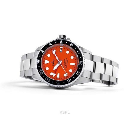 Suhde FreeDiver GMT Series Sapphire ruostumattomasta teräksestä oranssi kellotaulu automaattinen RTF055 200M miesten kello