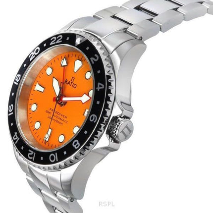 Suhde FreeDiver GMT Series Sapphire ruostumattomasta teräksestä oranssi kellotaulu automaattinen RTF055 200M miesten kello