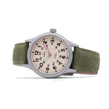 Ratio Quest miesten kenttäkello Sapphire Canvas Strap Quartz RTQ019 100M Lewis &amp, Clark Edition