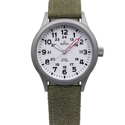 Ratio Quest miesten kenttäkello Sapphire Canvas Range Quartz RTQ027 100M Lewis &amp, Clark Edition