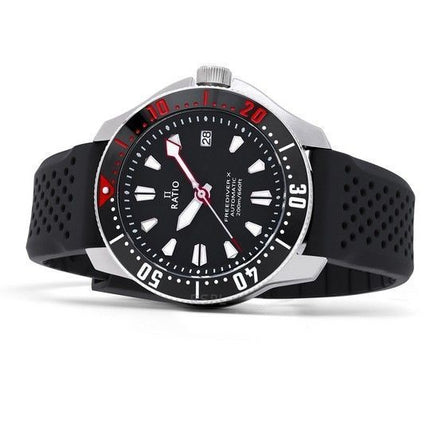 Ratio FreeDiver X Marine Musta mustalla keraamisella upotekoristeella automaattinen sukeltaja RTX001 200M miesten kello