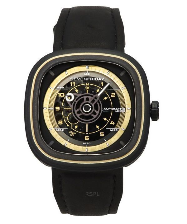 Sevenfriday T-sarjan NFC-yhteensopiva ruostumattomasta teräksestä valmistettu musta kellotaulu automaattinen T2/06 SF-T2-06 mies