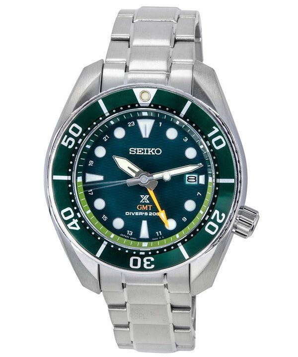 Seiko Prospex Sea Aqua Sumo GMT Green Dial Solar Diver SFK003J1 200M miesten kello