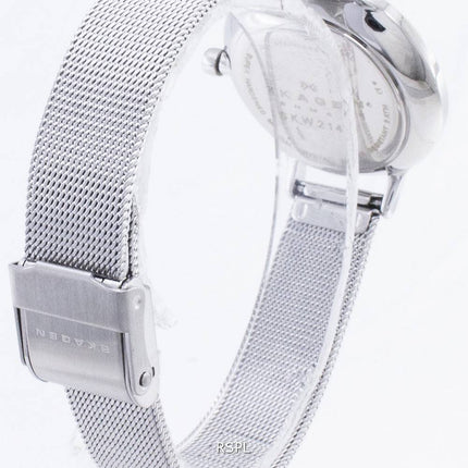 Skagen Anita hopeinen Kelloaulu Swarovskin kristalli Mesh rannekoru SKW2149 naisten kello