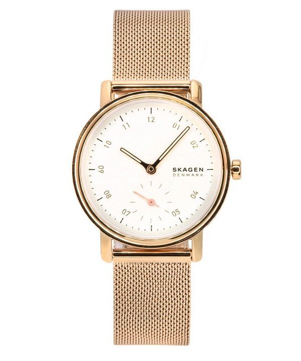 Skagen Kuppel Lille Rose Gold ruostumaton teräs valkoinen kellotaulu kvartsi SKW3099 naisten kello