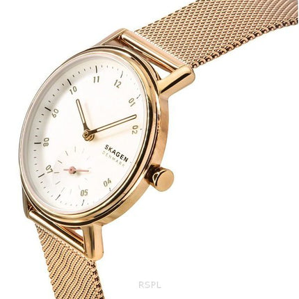 Skagen Kuppel Lille Rose Gold ruostumaton teräs valkoinen kellotaulu kvartsi SKW3099 naisten kello