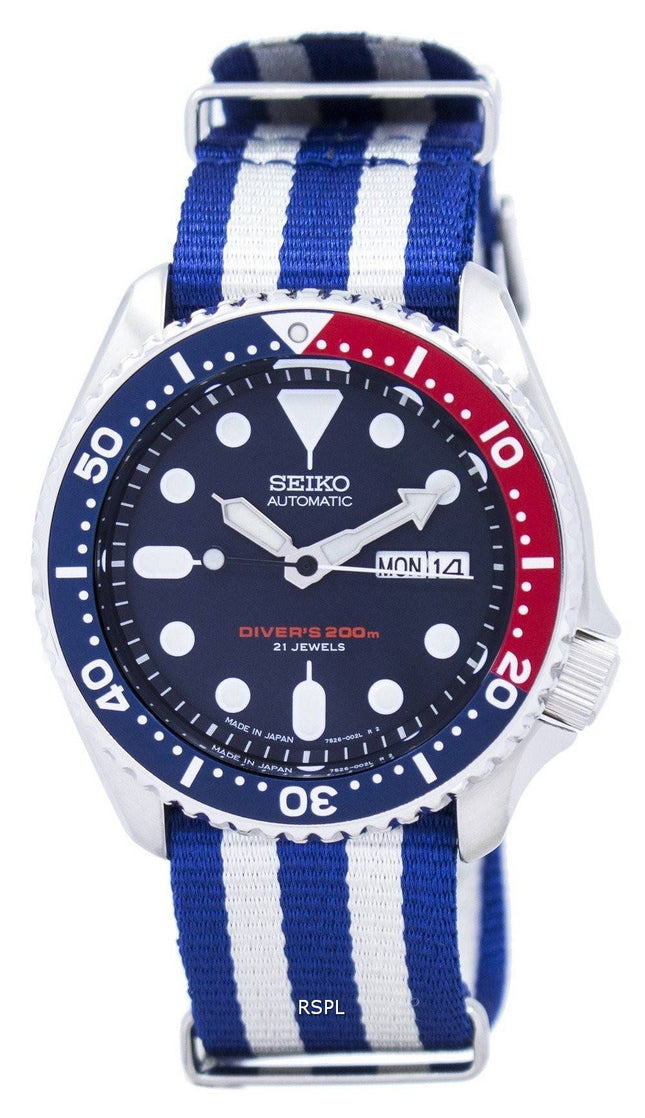 Seiko automaattinen Diver 200M Naton hihna SKX009J1 NATO2 Miesten kello