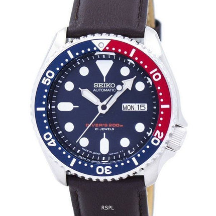 Seiko automaattinen Diver suhde tumma ruskea nahka SKX009J1 LS11 200M Miesten Kello