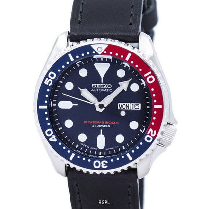 Seiko automaattinen Diver suhde musta nahka SKX009J1 LS8 200M Miesten Kello