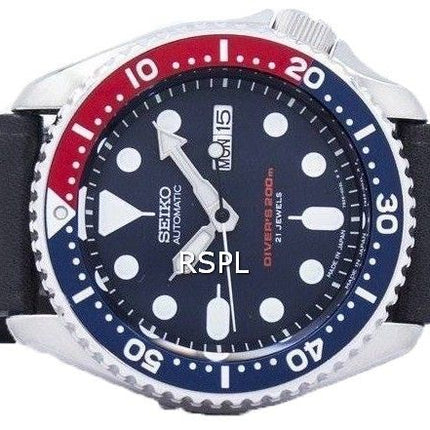 Seiko automaattinen Diver suhde musta nahka SKX009J1 LS8 200M Miesten Kello