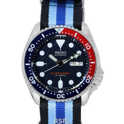 Seiko Blue Dial automaattinen sukeltaja SKX009J1-var-NATO20 200M miesten kello