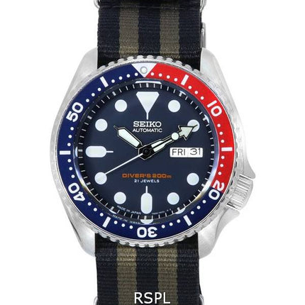 Seiko Blue Dial automaattinen sukeltaja SKX009J1-var-NATO21 200M miesten kello