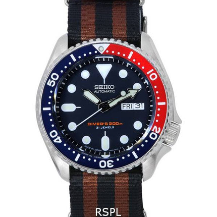 Seiko Blue Dial automaattinen sukeltaja SKX009J1-var-NATO22 200M miesten kello