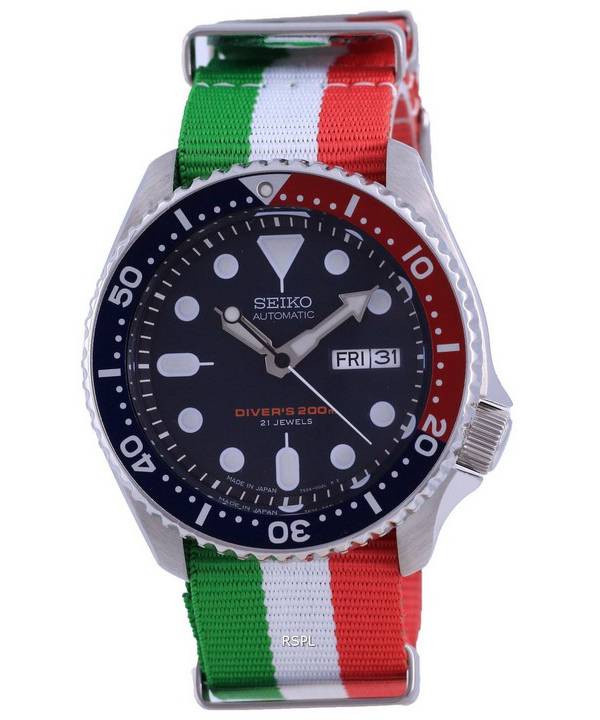 Seiko Automatic Diver's Polyester Japan Made SKX009J1-var-NATO23 200M miesten kello