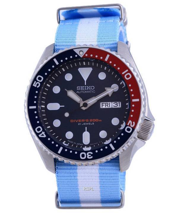 Seiko Automatic Diver's Polyester Japan Made SKX009J1-var-NATO24 200M miesten kello