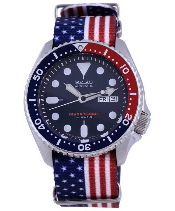 Seiko Automatic Diver's Polyester Japan Made SKX009J1-var-NATO27 200M miesten kello