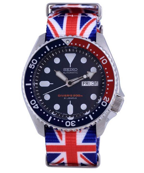 Seiko Automatic Diver's Polyester Japan Made SKX009J1-var-NATO28 200M miesten kello