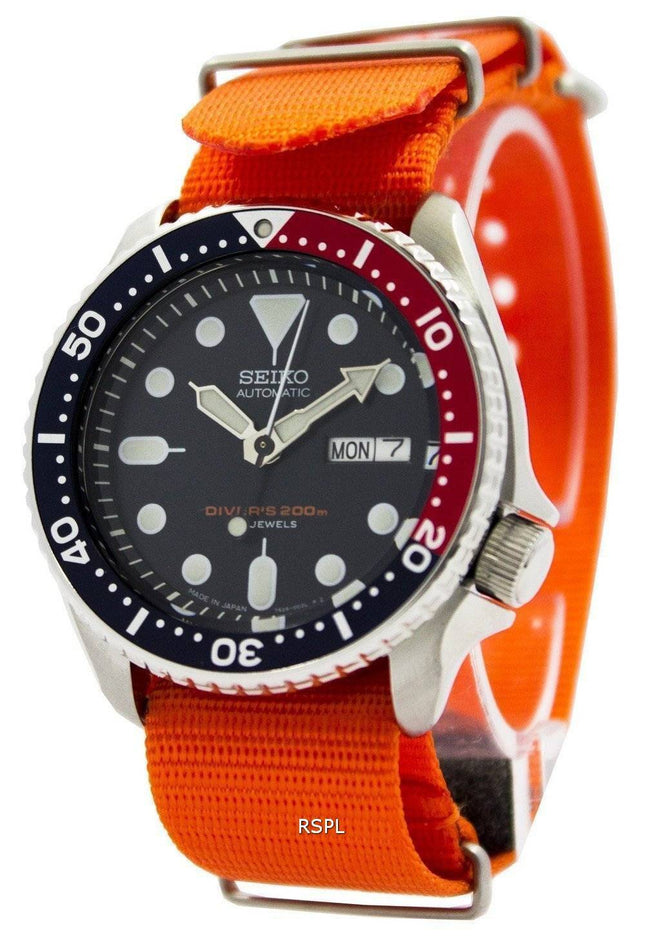 Seiko automaattisen sukeltajan 200M: n NATO-hihna SKX009J1-NATO7 miesten kello