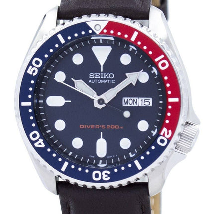 Seiko automaattinen Diver 200M suhde tumma ruskea nahka SKX009K1 LS11 Miesten Kello