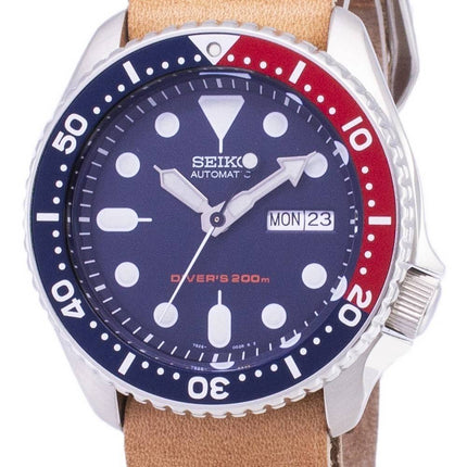 Seiko automaattinen SKX009K1 LS18 Diver 200M ruskea nahka hihna Miesten Kello