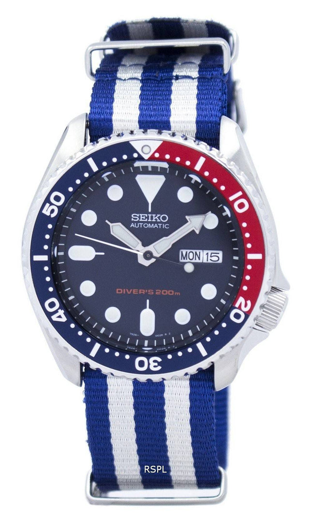 Seiko automaattinen Diver 200M Naton hihna SKX009K1 NATO2 Miesten kello