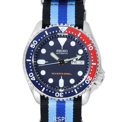 Seiko Blue Dial automaattinen sukeltaja SKX009K1-var-NATO20 200M miesten kello