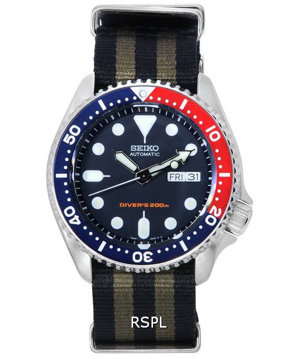 Seiko Blue Dial automaattinen sukeltaja SKX009K1-var-NATO21 200M miesten kello