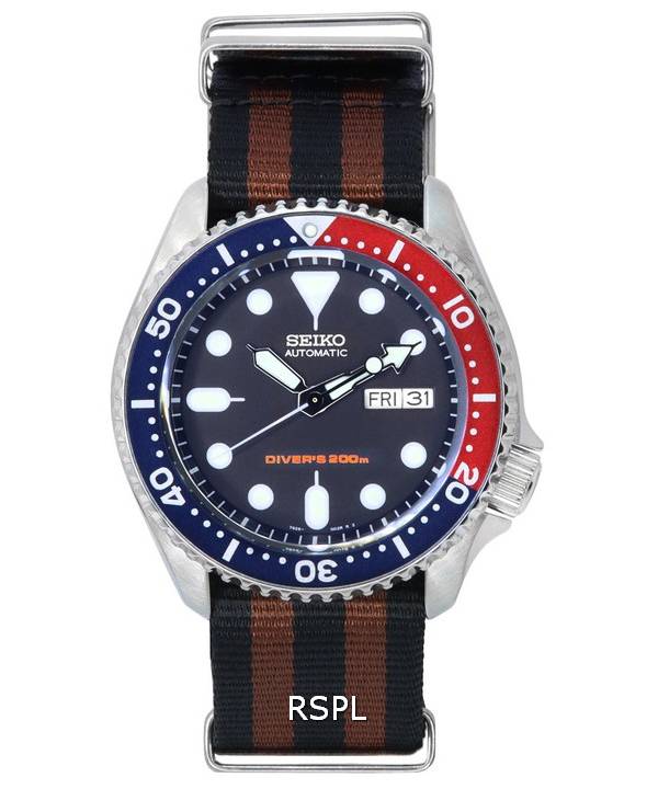 Seiko Blue Dial automaattinen sukeltaja SKX009K1-var-NATO22 200M miesten kello