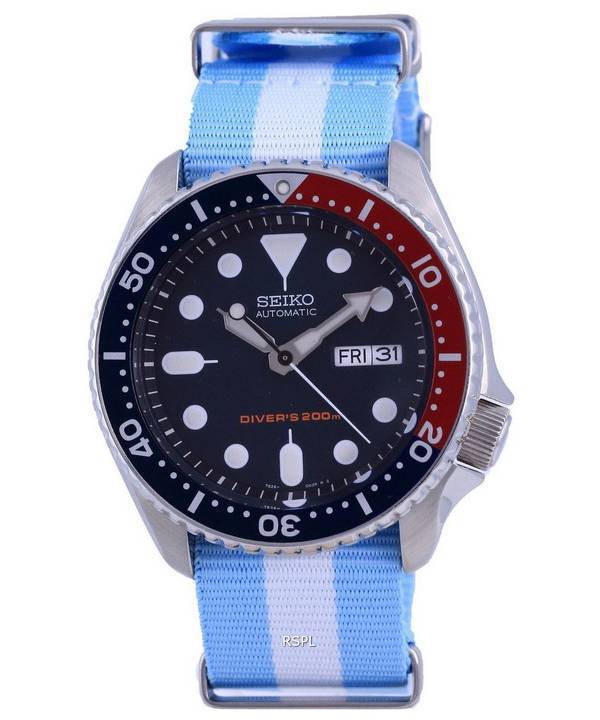 Seiko automaattinen sukeltajan polyesteri SKX009K1-var-NATO24 200M miesten kello