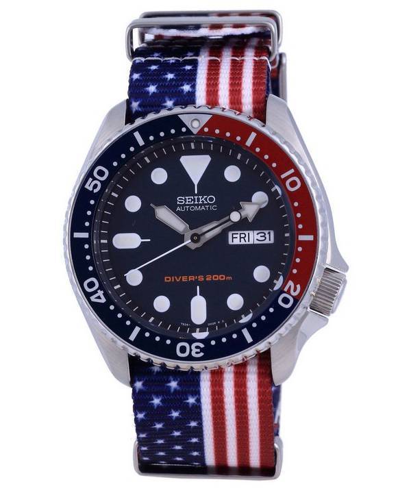 Seiko automaattinen sukeltajan polyesteri SKX009K1-var-NATO27 200M miesten kello