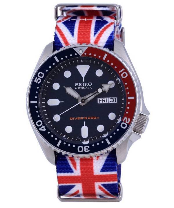 Seiko automaattinen sukeltajan polyesteri SKX009K1-var-NATO28 200M miesten kello