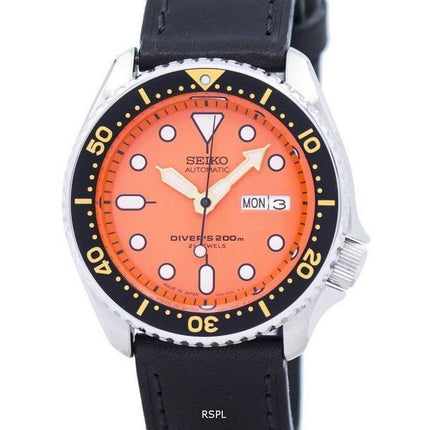 Seiko automaattinen Diver suhde musta nahka SKX011J1 LS8 200M Miesten Kello