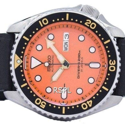 Seiko automaattinen Diver suhde musta nahka SKX011J1 LS8 200M Miesten Kello