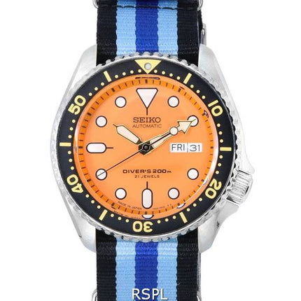 Seiko Orange Dial automaattinen sukeltaja SKX011J1-var-NATO20 200M miesten kello