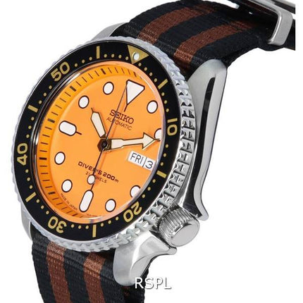 Seiko Orange Dial automaattinen sukeltaja SKX011J1-var-NATO22 200M miesten kello