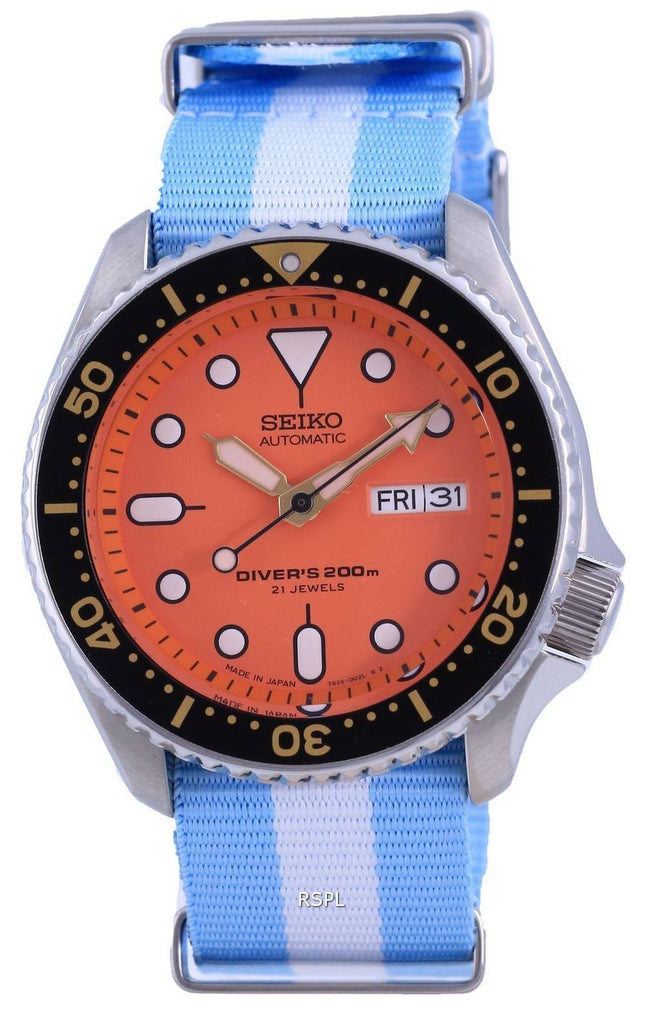 Seiko Automatic Diver's Japan Made Polyester SKX011J1-var-NATO24 200M miesten kello