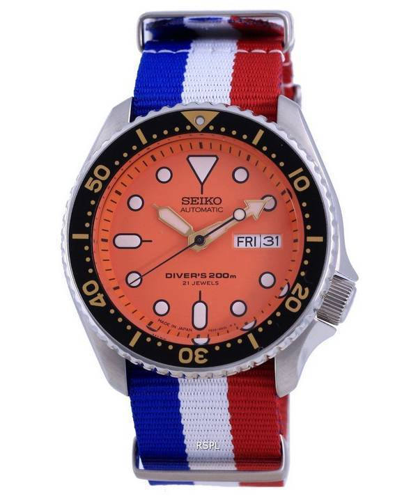 Seiko Automatic Diver's Japan Made Polyester SKX011J1-var-NATO25 200M miesten kello