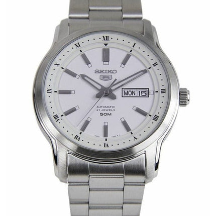 Seiko 5 automaattinen valkoinen soittaa SNKP09 SNKP09K1 SNKP09K miesten kello