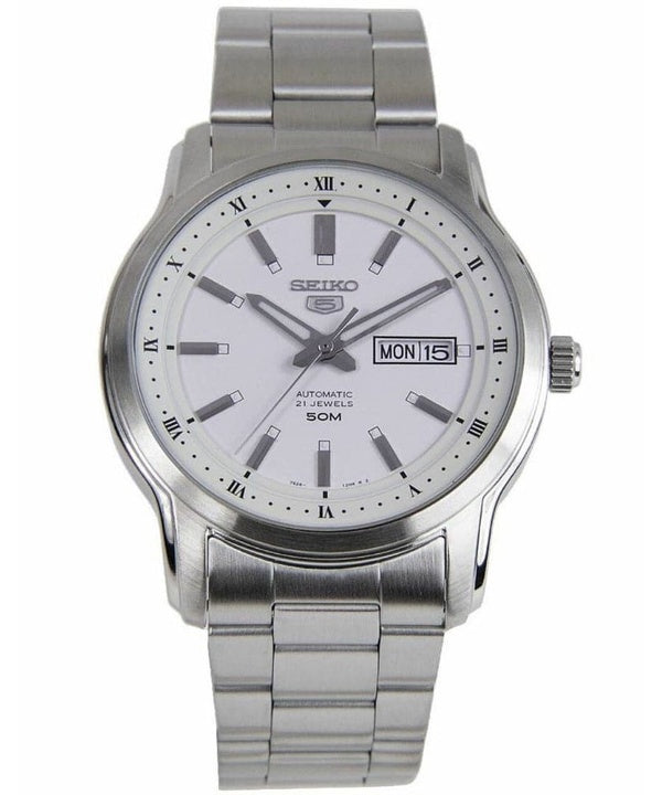 Seiko 5 automaattinen valkoinen soittaa SNKP09 SNKP09K1 SNKP09K miesten kello