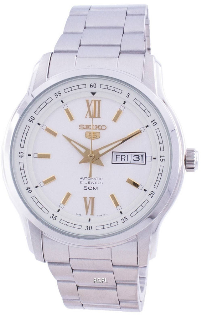 Seiko 5 automaattinen valkoinen soittaa SNKP15 SNKP15K1 SNKP15K miesten kello