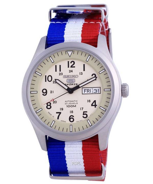 Seiko 5 Sports Military Automatic Japan Made SNZG07J1-var-NATO25 100M miesten kello