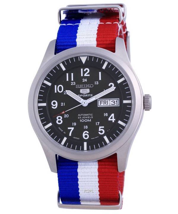 Seiko 5 Sports Automatic Japan Made SNZG09J1-var-NATO25 100M miesten kello