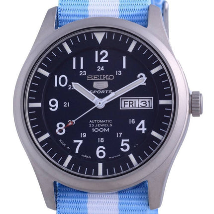 Seiko 5 urheilu automaattinen polyesteri SNZG11J1-var-NATO24 100M miesten kello