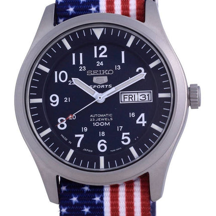 Seiko 5 urheilu automaattinen polyesteri SNZG11J1-var-NATO27 100M miesten kello