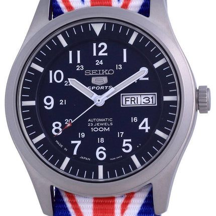 Seiko 5 urheilu automaattinen polyesteri SNZG11J1-var-NATO28 100M miesten kello